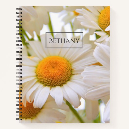 Bright Daisies Elegant gepersonaliseerd Notitieboek (Voorkant)