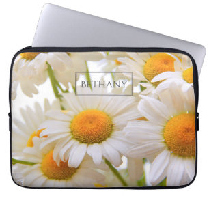Bright Daisies Flowers Elegant gepersonaliseerd Laptop Sleeve