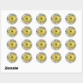  Bright Daisy Any Age Birthday Ronde Sticker (Vel)