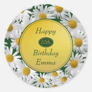  Bright Daisy Any Age Birthday Ronde Sticker