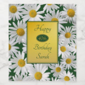 Bright Daisy Any Age Birthday Wijn Etiket (Enkel label)