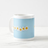 Bright Daisy Row op Sky Blue Mok (Voorkant links)