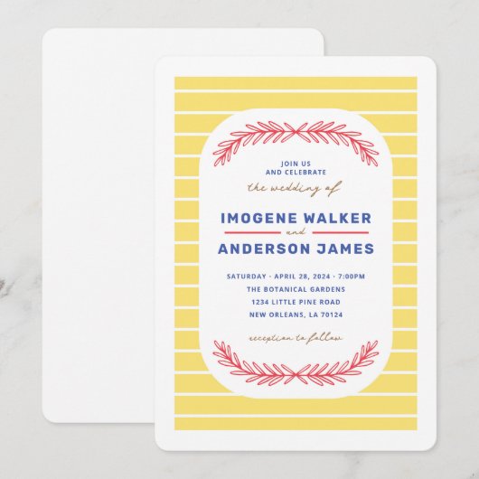 Bright Day Bruiloft Kaart (Voorkant / Achterkant)