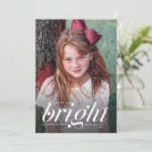 Bright Days Ahead Modern Script Kerstfoto Feestdagenkaart (Staand voorkant)
