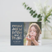 Bright Days EDITABLE COLOR Holiday Kaart Briefkaar (Staand voorkant)