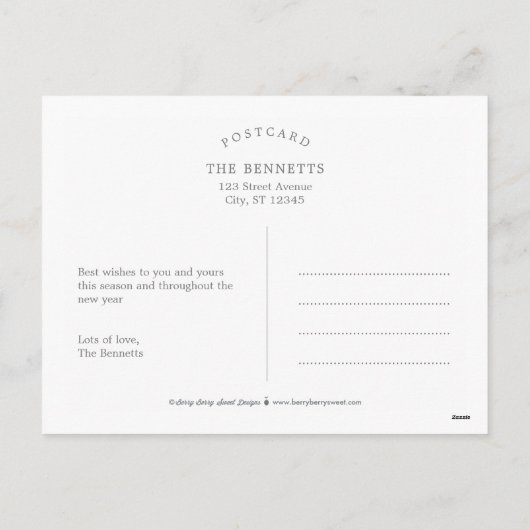 Bright Days EDITABLE COLOR Holiday Kaart Briefkaar (Achterkant)