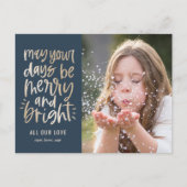 Bright Days EDITABLE COLOR Holiday Kaart Briefkaar (Voorkant)
