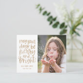 Bright Days EDITABLE COLOR Holiday Kaart Briefkaar (Staand voorkant)