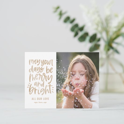 Bright Days EDITABLE COLOR Holiday Kaart Briefkaar (Staand voorkant)