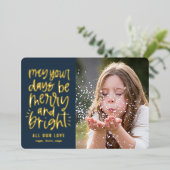 Bright Days Folie Holiday Kaart Editable Color (Staand Voorkant)