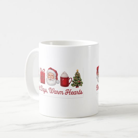 Bright Days, Warm Hearts" Kerst mok Ontwerp (Voorkant links)