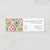 Bright Diamanten Waterverf Modern Patroon Mini Visitekaartje (Achterkant)