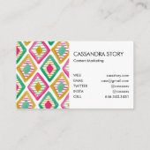 Bright Diamanten Waterverf Modern Patroon Visitekaartje (Achterkant)