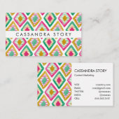 Bright Diamanten Waterverf Modern Patroon Visitekaartje (Voorkant / Achterkant)