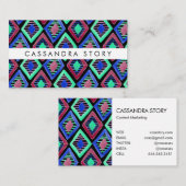 Bright Diamanten Waterverf Modern Pattern Black Visitekaartje (Voorkant / Achterkant)