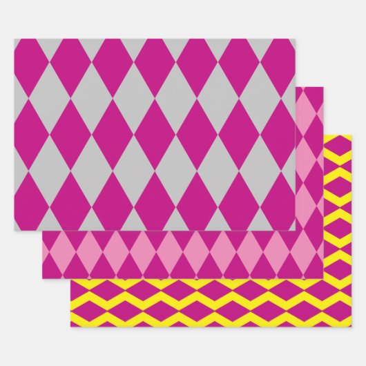 Bright Diamond Argyle Patroon Wrap Craft Paper (Set)