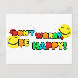 Bright don't worry be happy tegenover design briefkaart