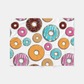 Bright Donut Whimsical Pattern Fleece Deken (Voorkant (Horizontaal))