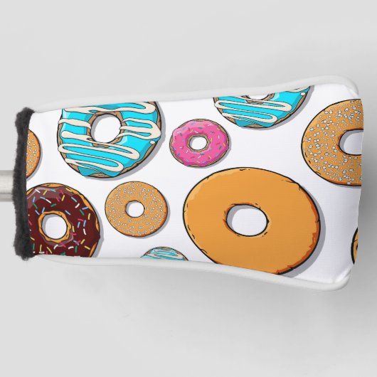 Bright Donut Whimsical Pattern Golfheadcover (Voorkant)