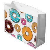 Bright Donut Whimsical Pattern Groot Cadeauzakje (Achterkant Gekanteld)