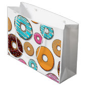 Bright Donut Whimsical Pattern Groot Cadeauzakje (Voorkant Gekanteld)