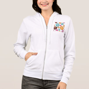Bright Donut Whimsical Pattern Hoodie
