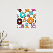 Bright Donut Whimsical Pattern Poster (Keuken)