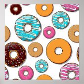Bright Donut Whimsical Pattern Poster (Voorkant)