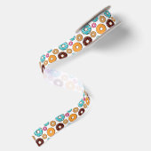 Bright Donut Whimsical Pattern Satijnen Lint (Achterkant)