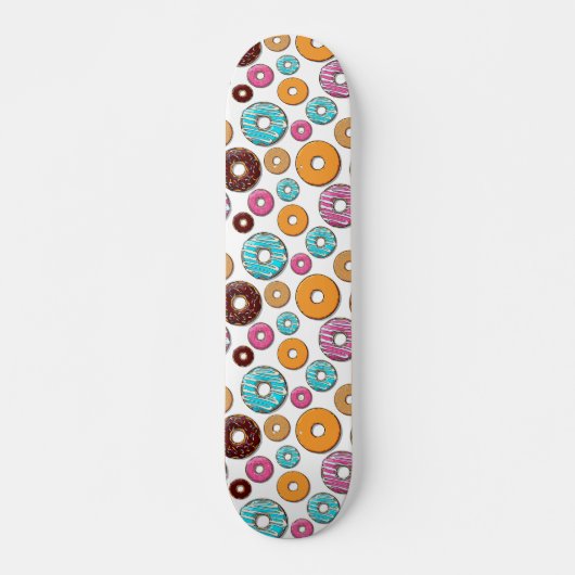 Bright Donut Whimsical Pattern Skateboard (Voorkant)