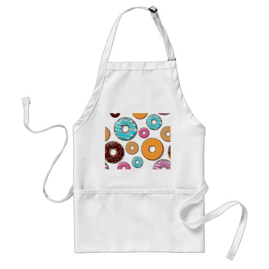 Bright Donut Whimsical Pattern Standaard Schort (Voorkant)