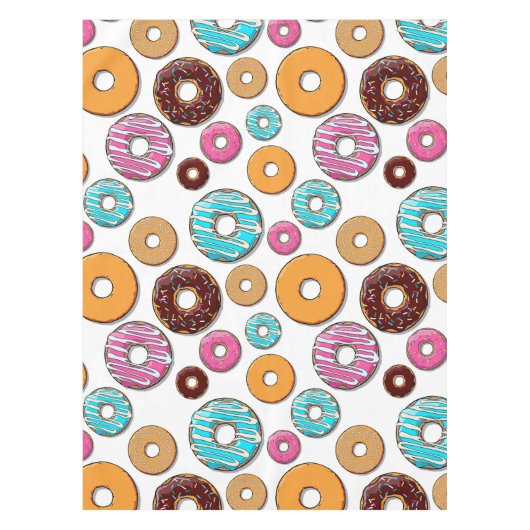 Bright Donut Whimsical Pattern Tafelkleed (Voorkant)