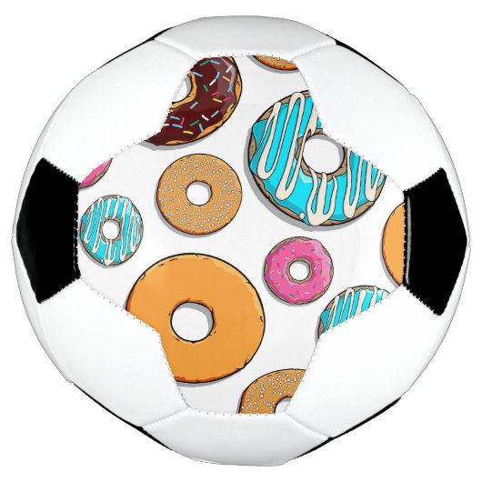 Bright Donut Whimsical Pattern Voetbal (Gedraaid)