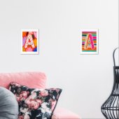 Bright Dopamine Decor Monogram Letter A Muurkunst Sets (Woonkamer)