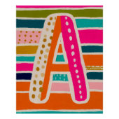 Bright Dopamine Decor Monogram Letter A Poster (Voorkant)