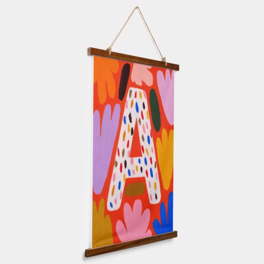 Bright Dopamine Decor Monogram Letter A Tapestry Hangend Wandkleed (Gebogen)