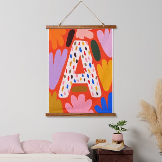 Bright Dopamine Decor Monogram Letter A Tapestry Hangend Wandkleed (Slaapkamer)
