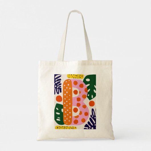 Bright Dopamine Decor Monogram Letter B Tote Bag (Achterkant)