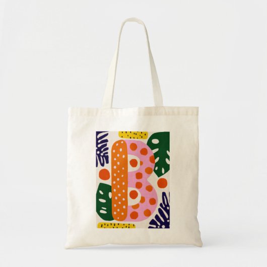 Bright Dopamine Decor Monogram Letter B Tote Bag (Voorkant)