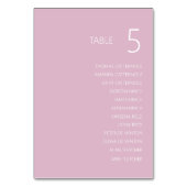 Bright Dusty Pink Wedding Table Number Kaart (Voorkant)
