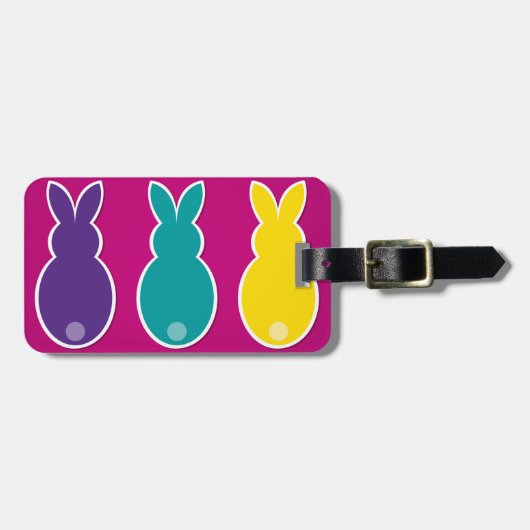 Bright Easter Bunny Silhouette Bagagelabel (Voorkant horizontaal)