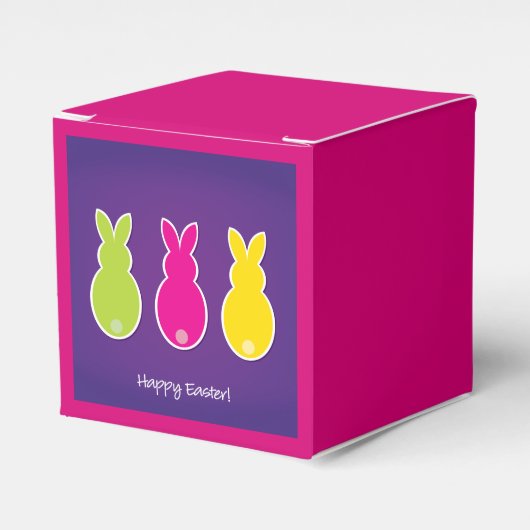 Bright Easter Bunny Silhouette Bedankdoosjes (Voorkant Zijde)