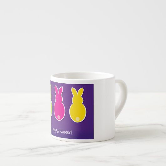 Bright Easter Bunny Silhouette Espresso Kop (Voorkant rechts)