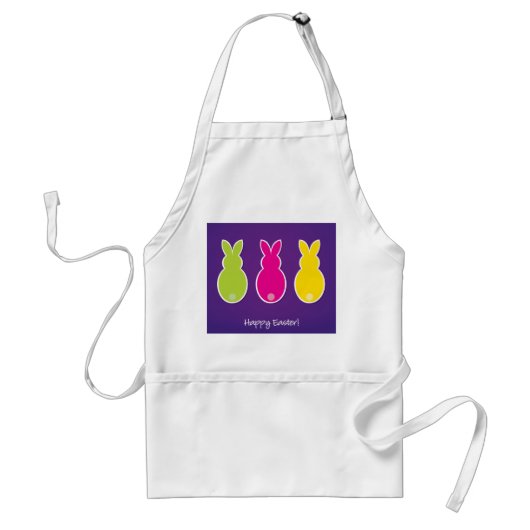 Bright Easter Bunny Silhouette Standaard Schort (Voorkant)