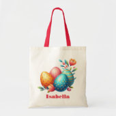 Bright Easter Egg Hunt Lente Bloemen Aangepaste na Tote Bag (Voorkant)