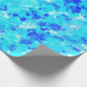 Bright Electric Blue Abstracte penseelstreken Cadeaupapier (Hoek)