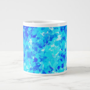 Bright Electric Blue Abstracte penseelstreken Grote Koffiekop