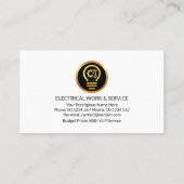 Bright Electric Bulb bedrading Lijst Visitekaartje (Achterkant)