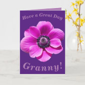 Bright en Bold Bloemen Verjaardag Kaart voor Grann (Gele Bloem)