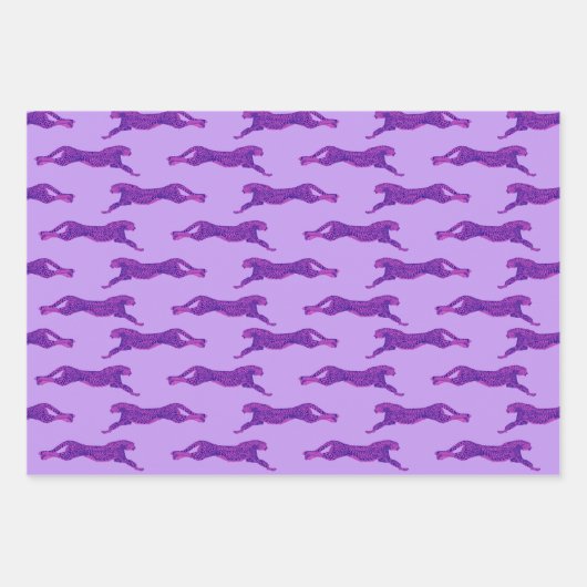 Bright en Bold Hot Pink Cheetah Inpakpapier Vel (Voorkant 3)